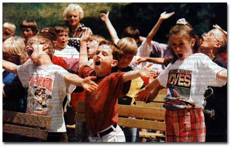 Children at a Colleen & Uncle Squaty performance